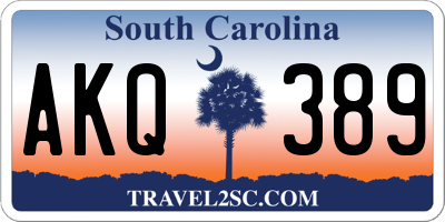 SC license plate AKQ389