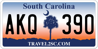 SC license plate AKQ390