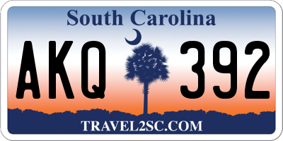 SC license plate AKQ392