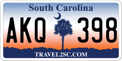 SC license plate AKQ398