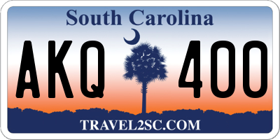 SC license plate AKQ400
