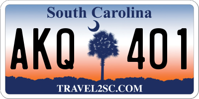 SC license plate AKQ401