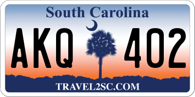 SC license plate AKQ402