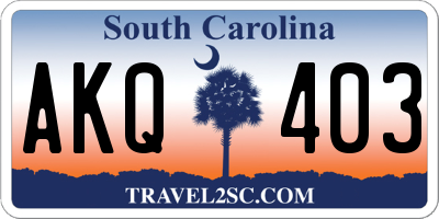 SC license plate AKQ403
