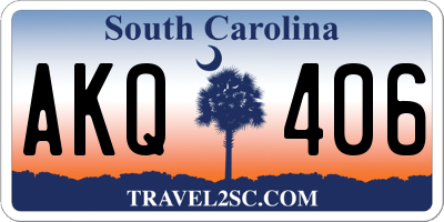 SC license plate AKQ406