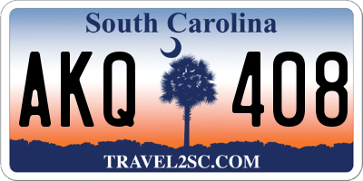 SC license plate AKQ408
