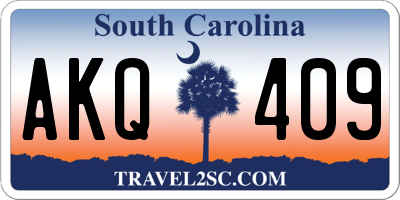 SC license plate AKQ409