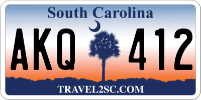 SC license plate AKQ412