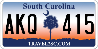 SC license plate AKQ415