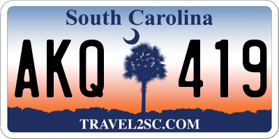 SC license plate AKQ419