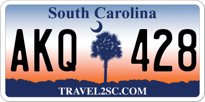 SC license plate AKQ428