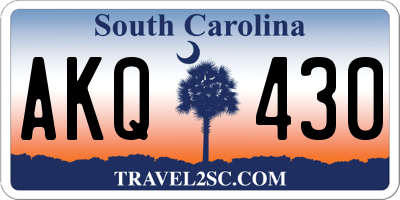 SC license plate AKQ430
