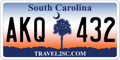 SC license plate AKQ432