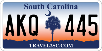 SC license plate AKQ445