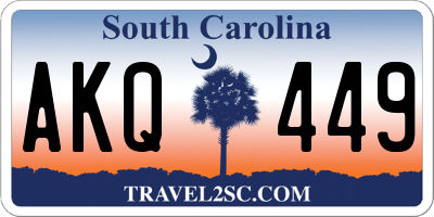 SC license plate AKQ449