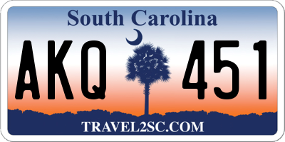 SC license plate AKQ451