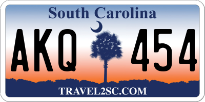SC license plate AKQ454