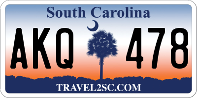 SC license plate AKQ478