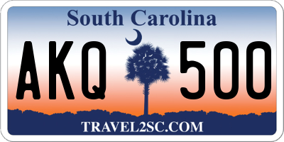 SC license plate AKQ500