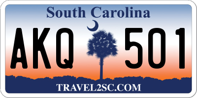 SC license plate AKQ501