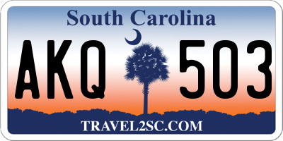 SC license plate AKQ503
