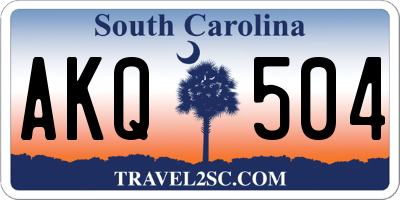 SC license plate AKQ504