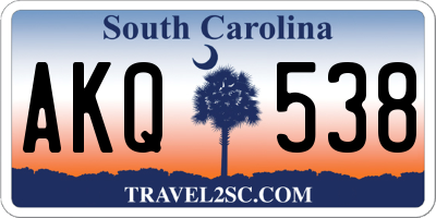 SC license plate AKQ538