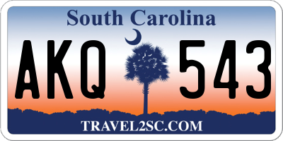 SC license plate AKQ543