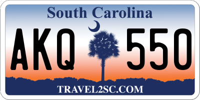 SC license plate AKQ550