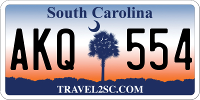 SC license plate AKQ554
