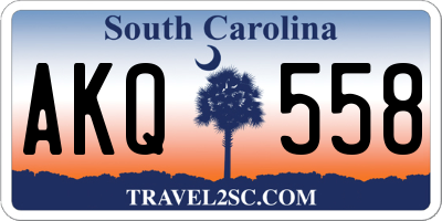 SC license plate AKQ558
