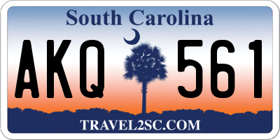 SC license plate AKQ561
