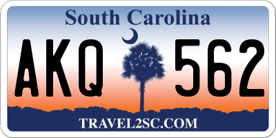 SC license plate AKQ562