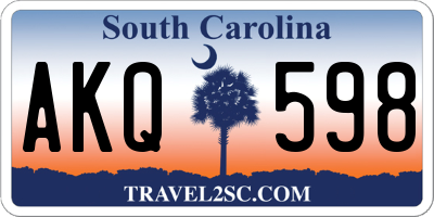 SC license plate AKQ598