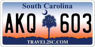 SC license plate AKQ603