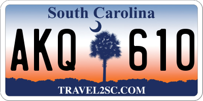 SC license plate AKQ610