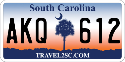 SC license plate AKQ612