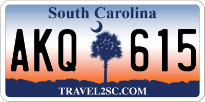SC license plate AKQ615