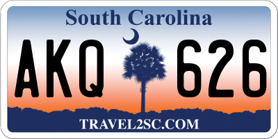 SC license plate AKQ626