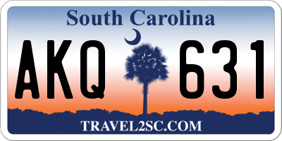 SC license plate AKQ631