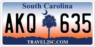 SC license plate AKQ635