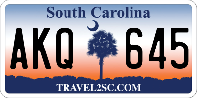 SC license plate AKQ645
