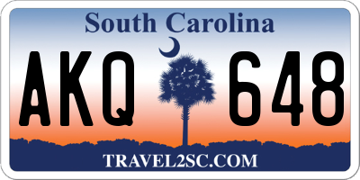 SC license plate AKQ648