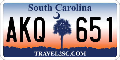 SC license plate AKQ651