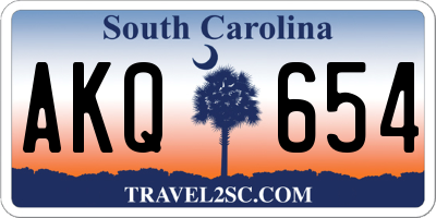 SC license plate AKQ654