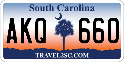 SC license plate AKQ660