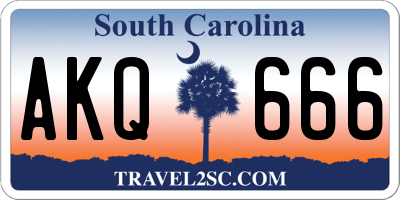 SC license plate AKQ666