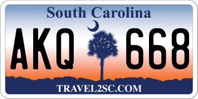 SC license plate AKQ668