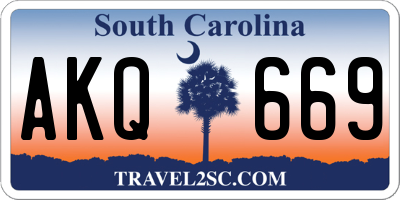 SC license plate AKQ669