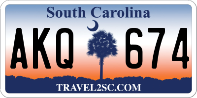 SC license plate AKQ674